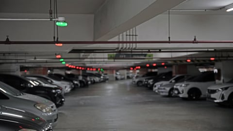 Smart public parking system. A system with green or red light that show if a car parking lot is empty or not.