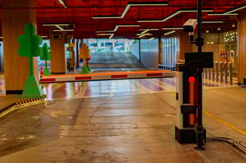 Barrier gate for building entrance